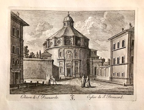 Calcografia di Giuseppe Vasi Chiesa di S. Bernardo 1796 Roma 